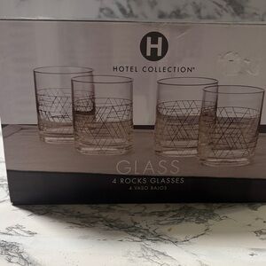 Hotel Collection Gold Geometric Rocks Glasses Set